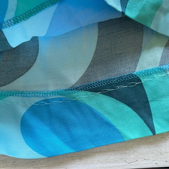 Zara Turquoise Retro Patterned The Safia Flare Pants - Picture 8 of 13